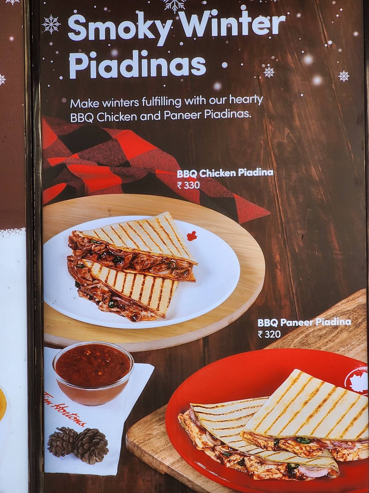 Tim Hortons menu