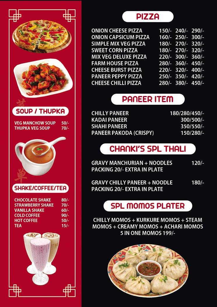 Chanki's Family Restaurant menu