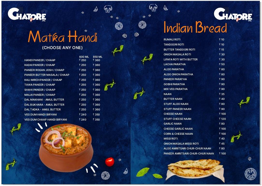 Chatore Restaurent & Cafe menu