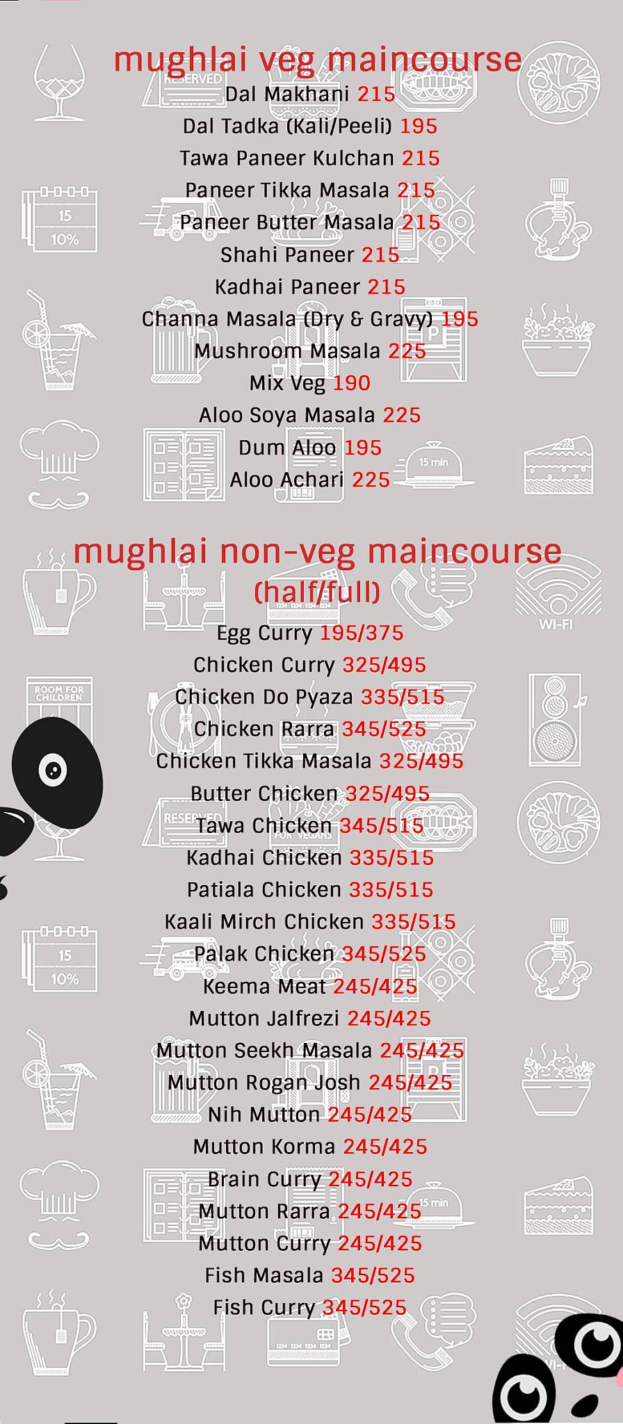 Chatpata Panda menu