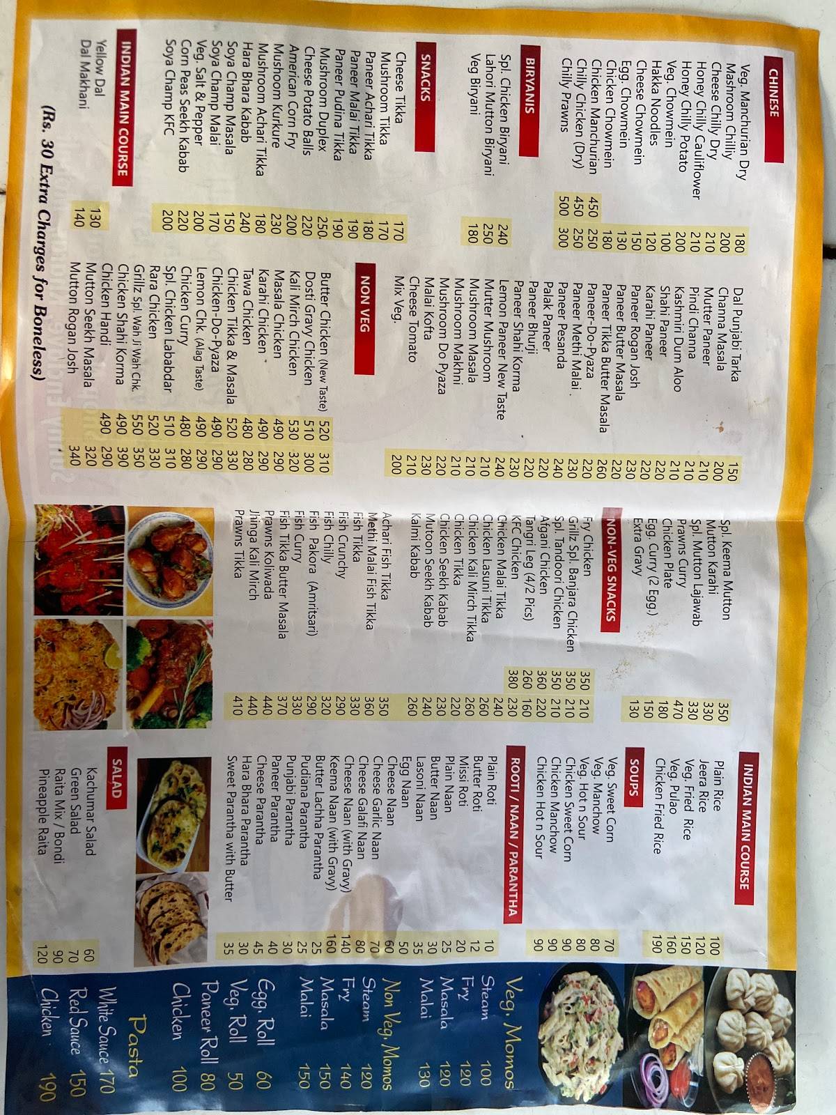 Chaudhary Chicken menu