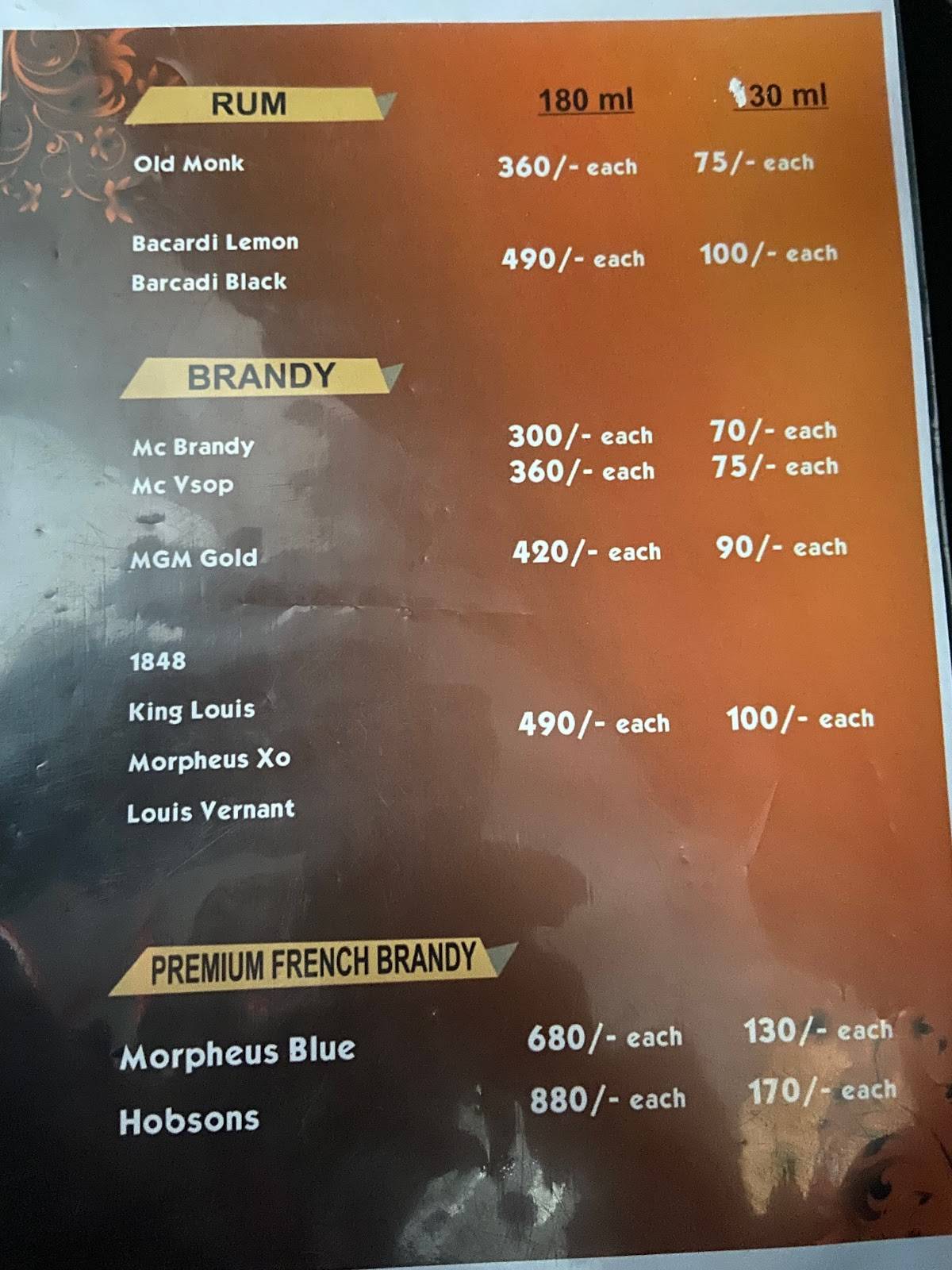 Cosmos Restobar menu