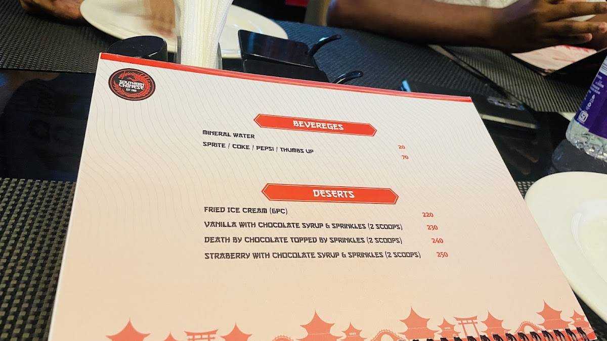 Southern Chinese Restaurant menu
