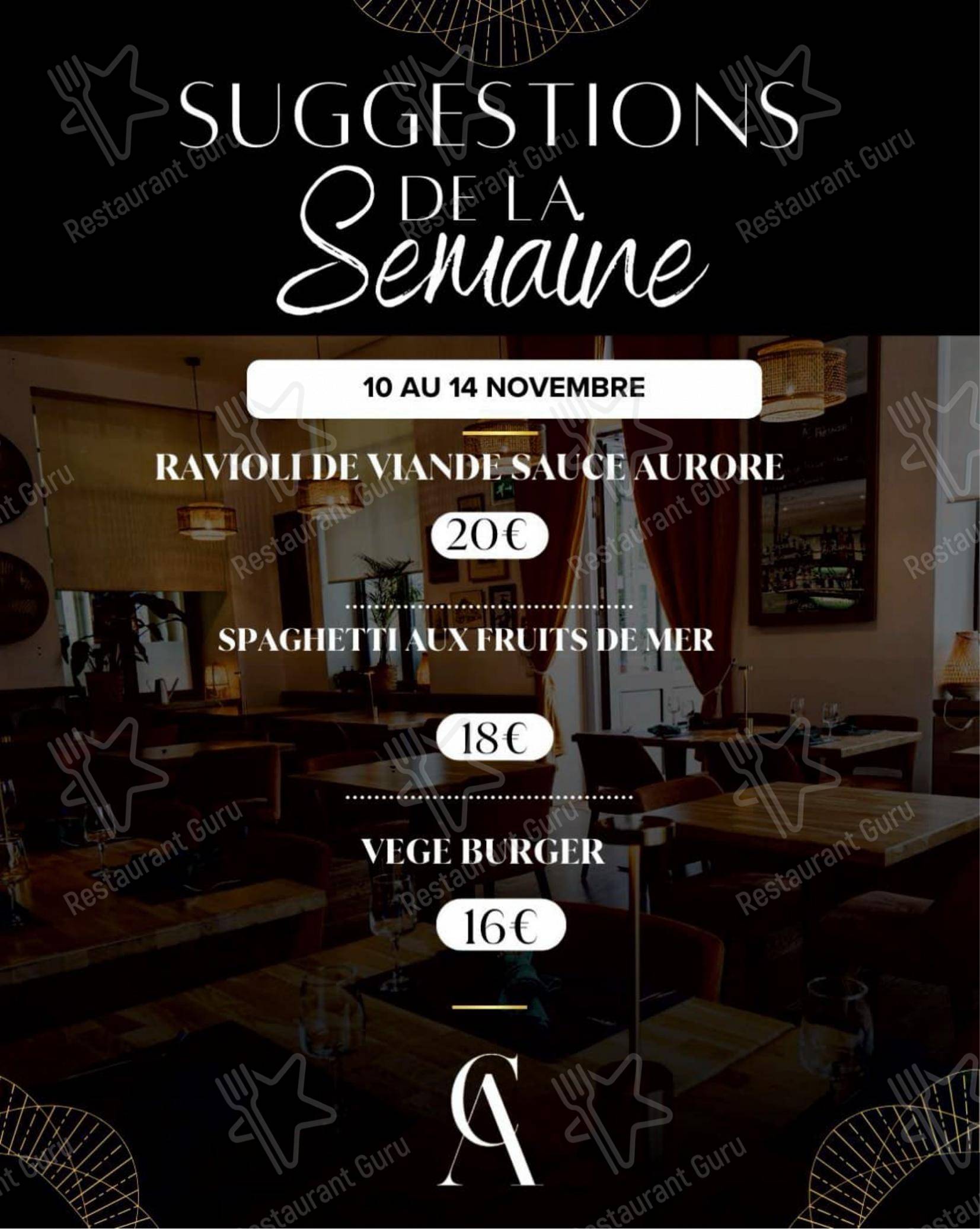 Menu pour Chez Amado - Menu