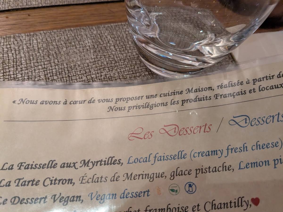 Menu de Chez Constant