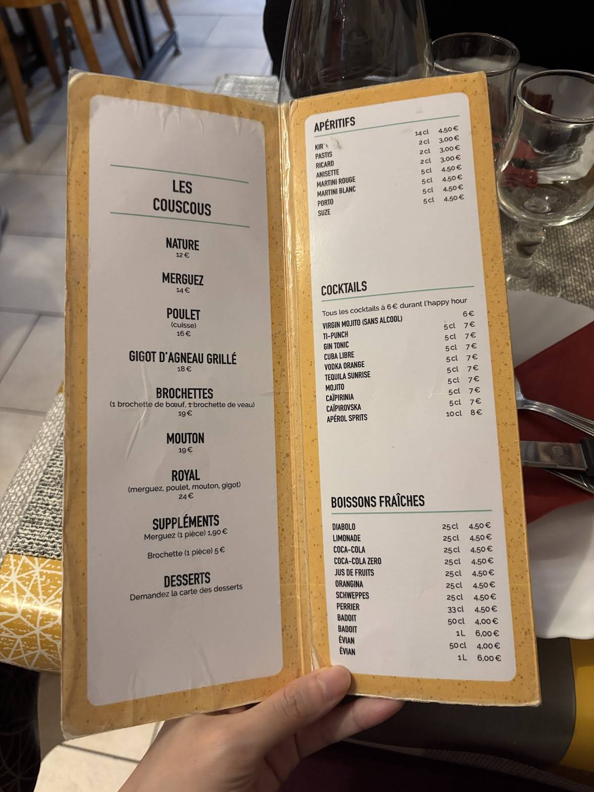 Menu de Chez Mamane