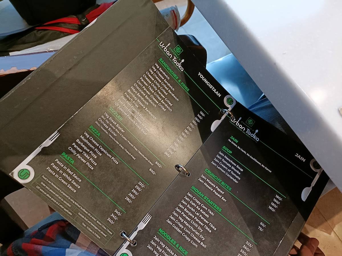 Chhabda's Urban Tadka menu