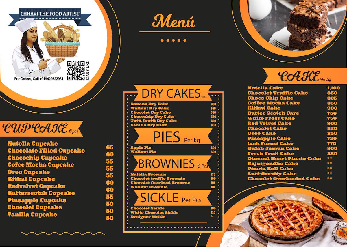 Chhavi The Food Artist (Cake Home Delivery In Mathura) menu