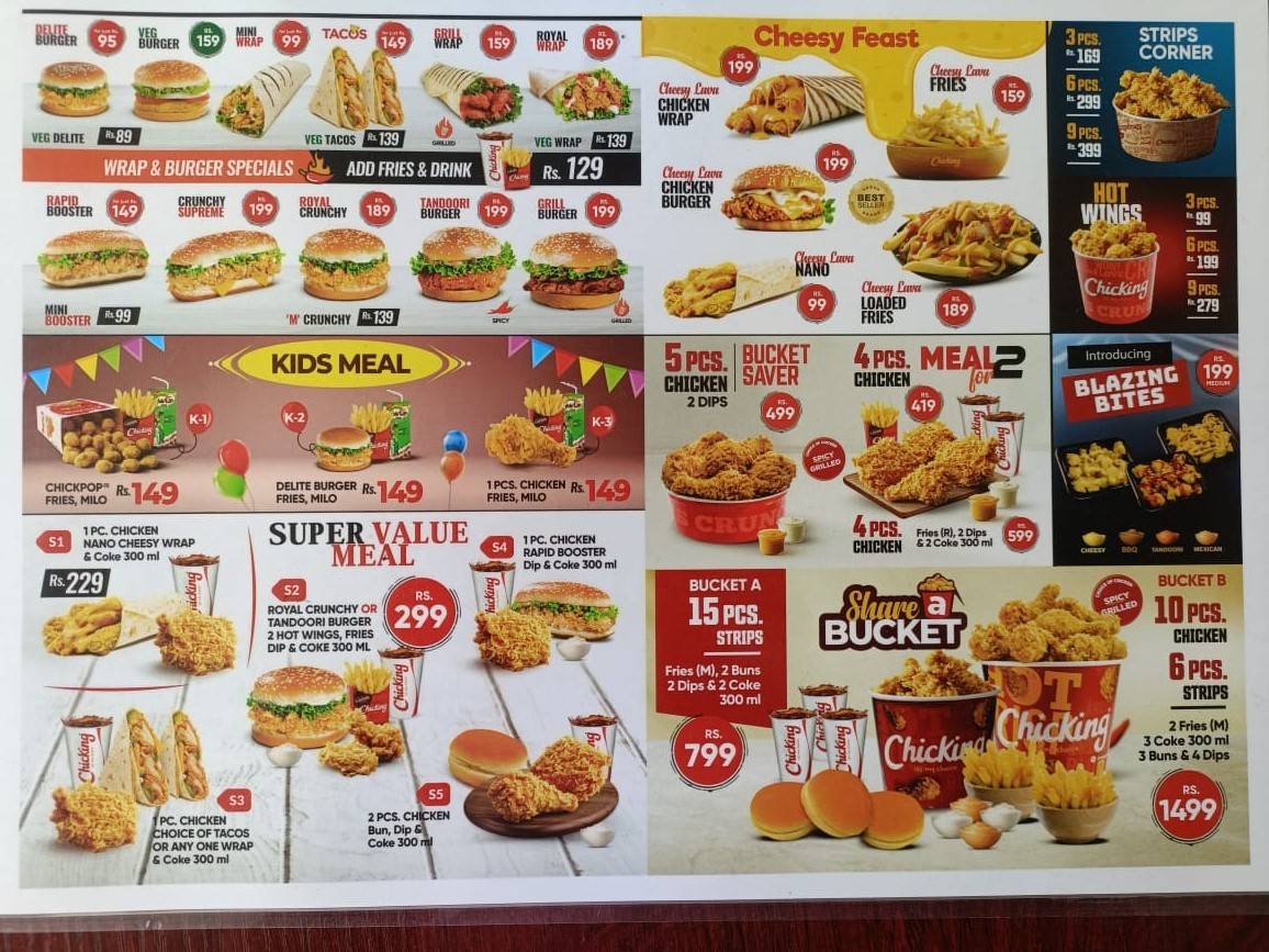 Chicking menu