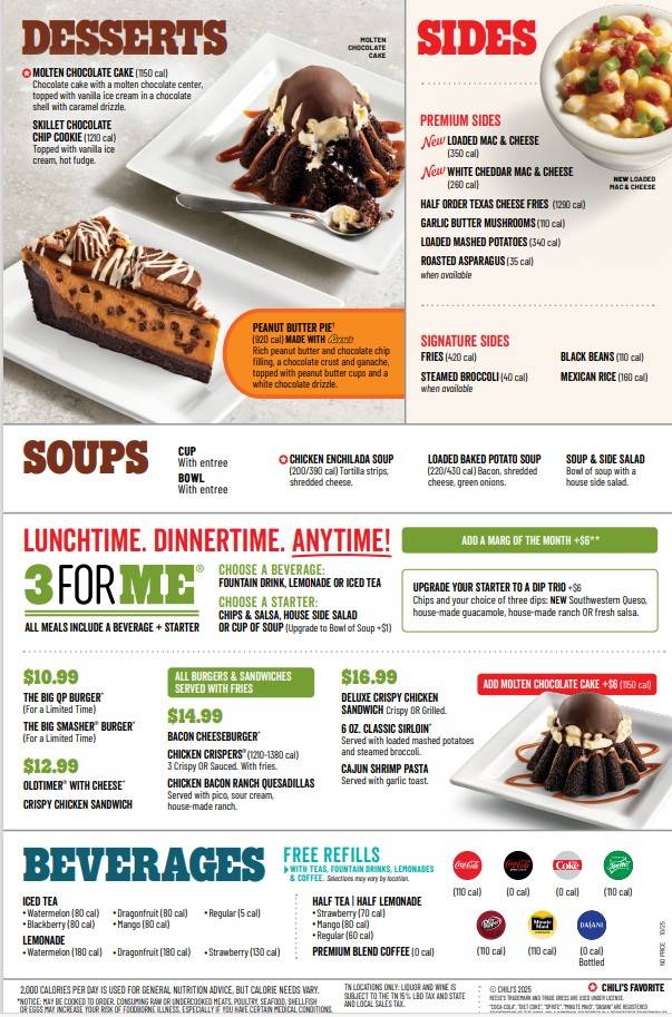 Menu de Chili's Grill & Bar
