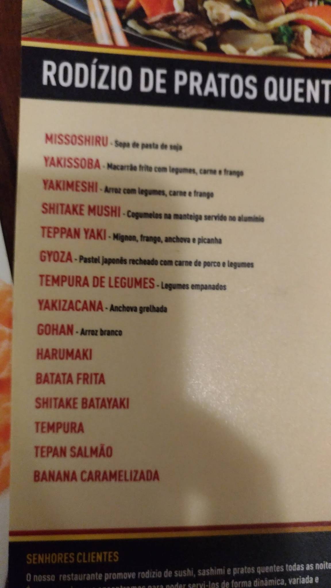 China Wok- Comida Japonesa e Chinesa cardápio