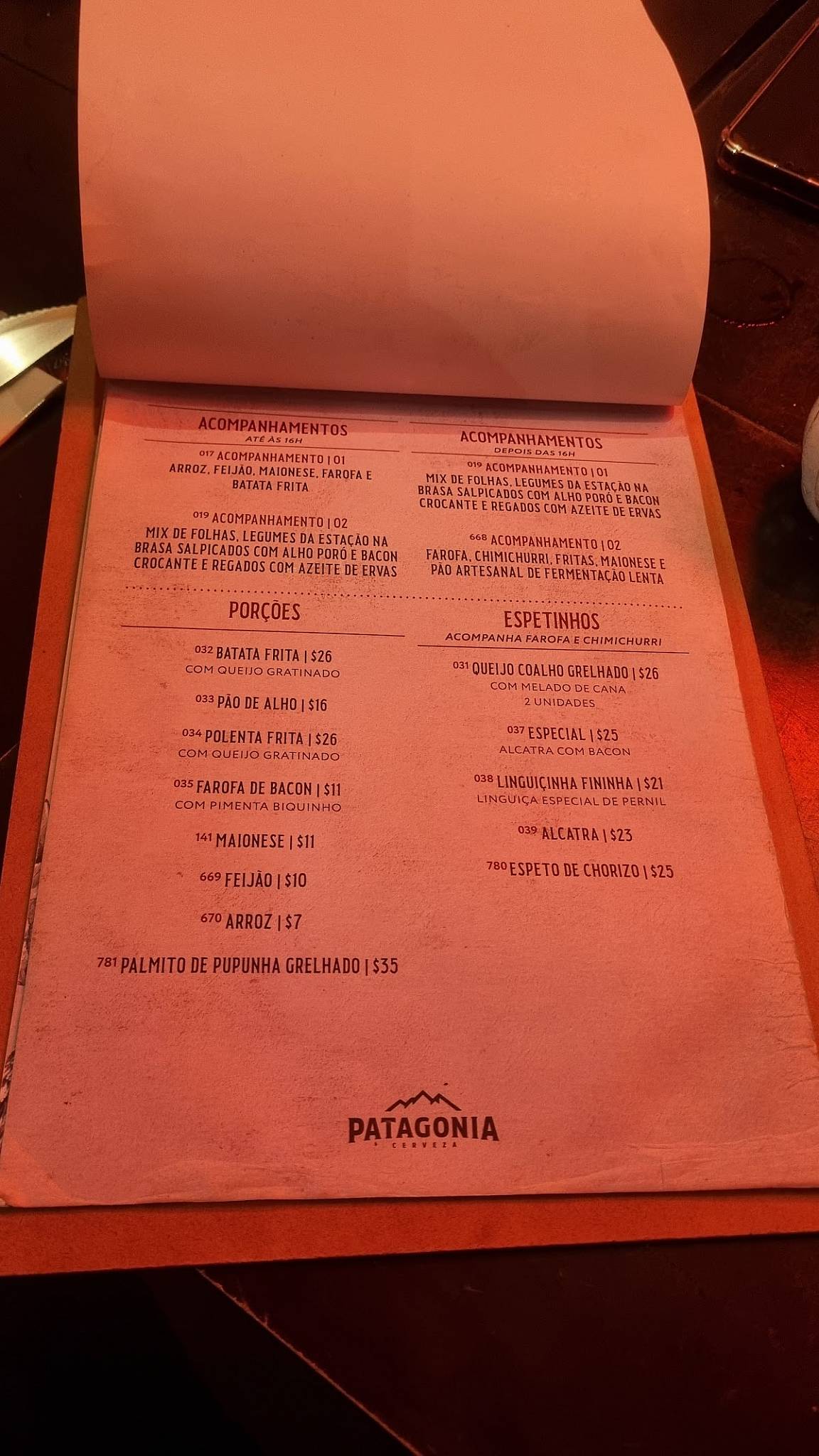Chinchu - Bar e Parrilla cardápio