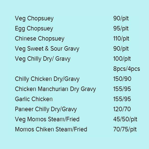 Chinese Van menu