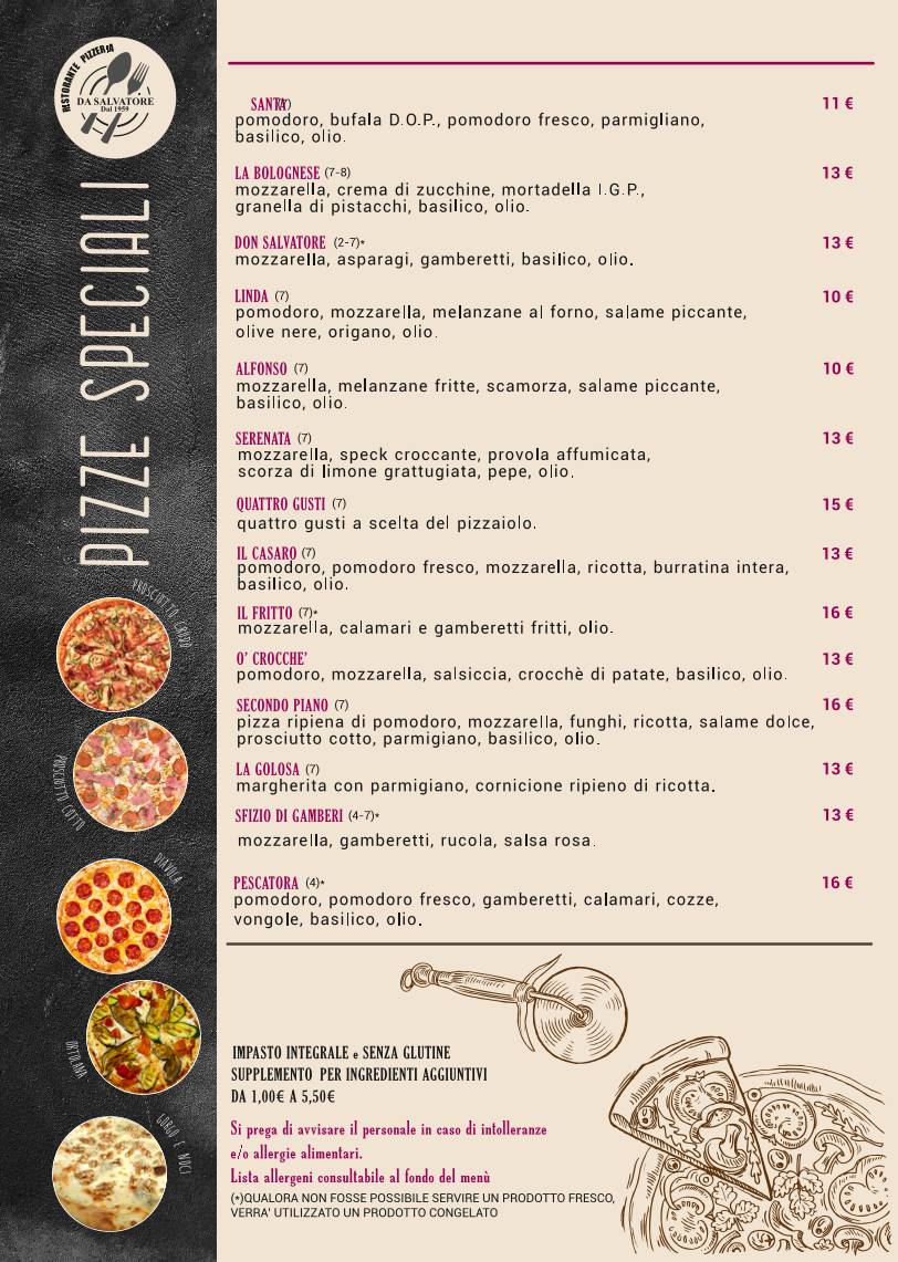 Menu di Da Salvatore 