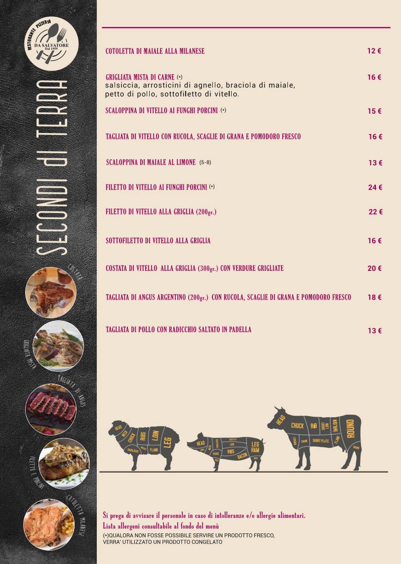 Menu di Da Salvatore 