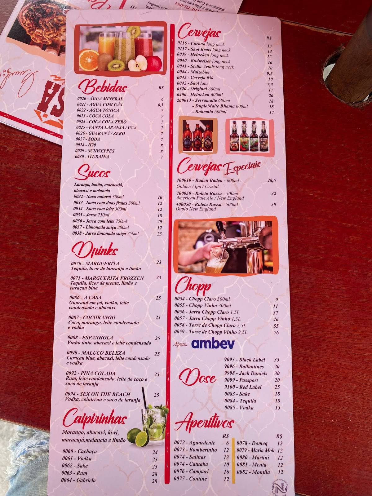 Chopperia A Casa cardápio