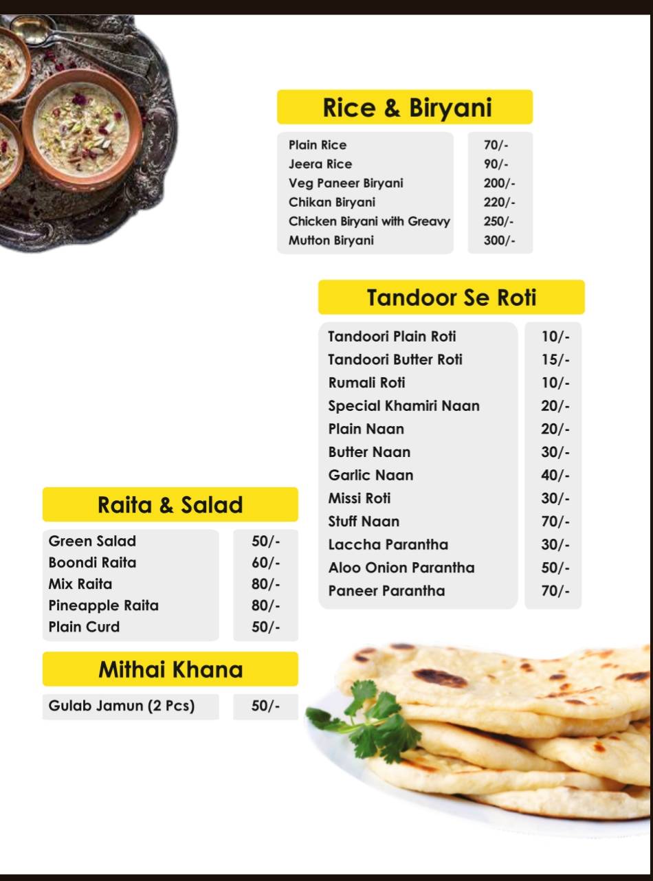Choti Haweli Veg And Non-veg menu