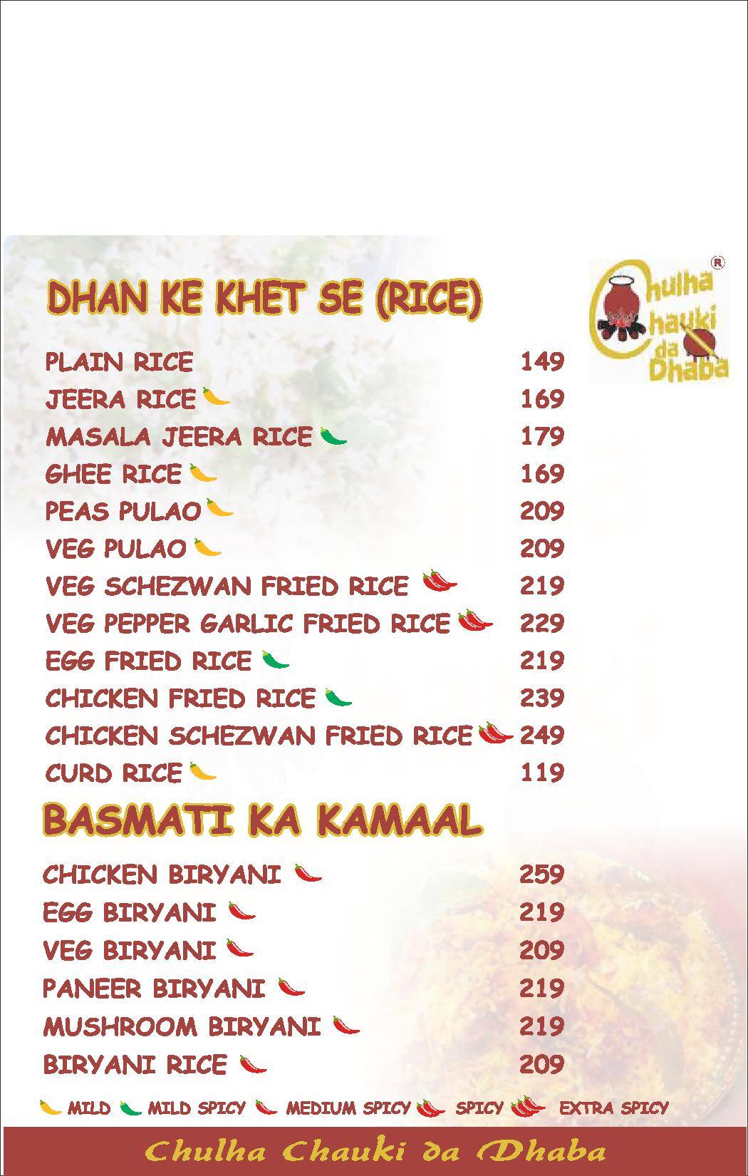 Chulha Chauki Da Dhaba menu