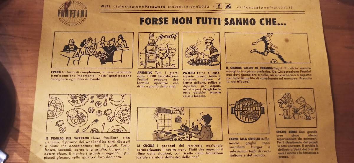 Menu di Ciclostazione Frattini 