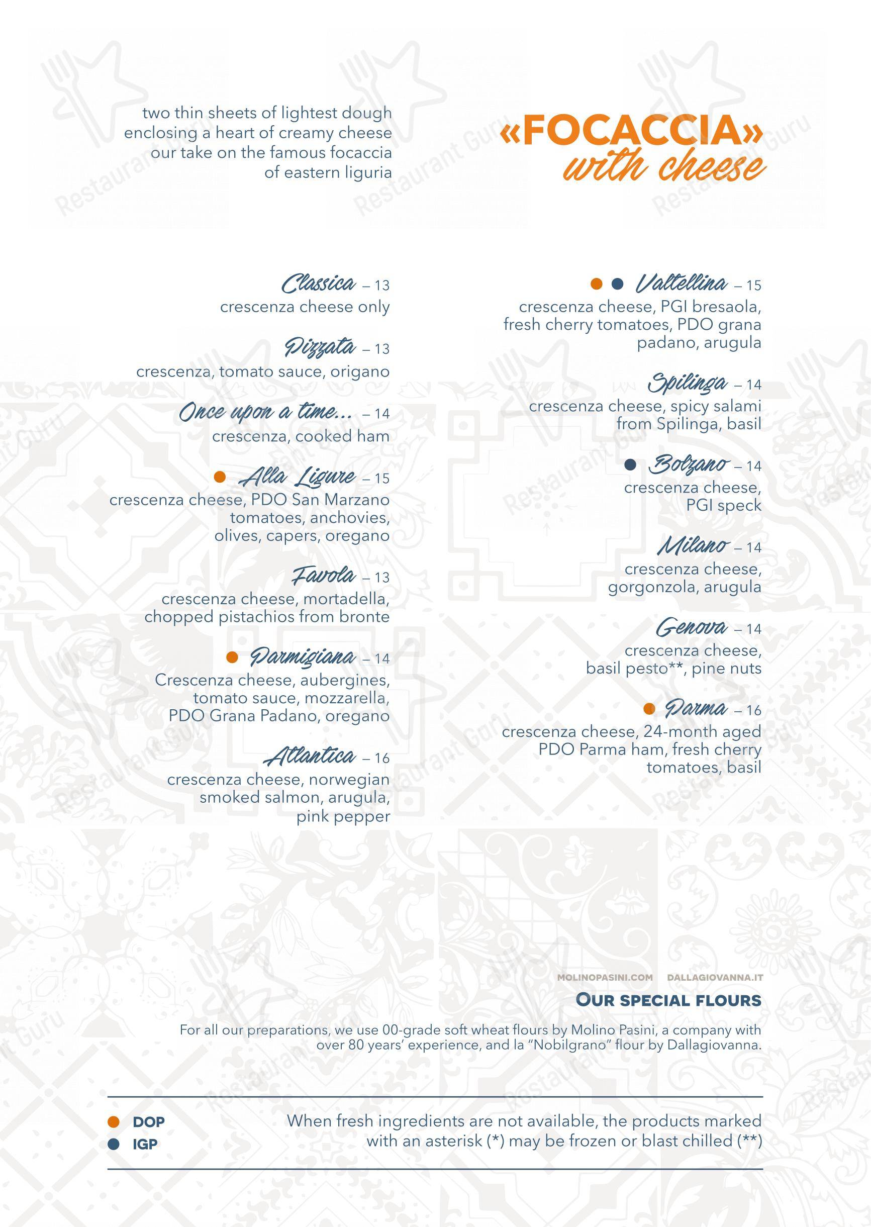 Menu bar per Clapsy Torino pizzeria
