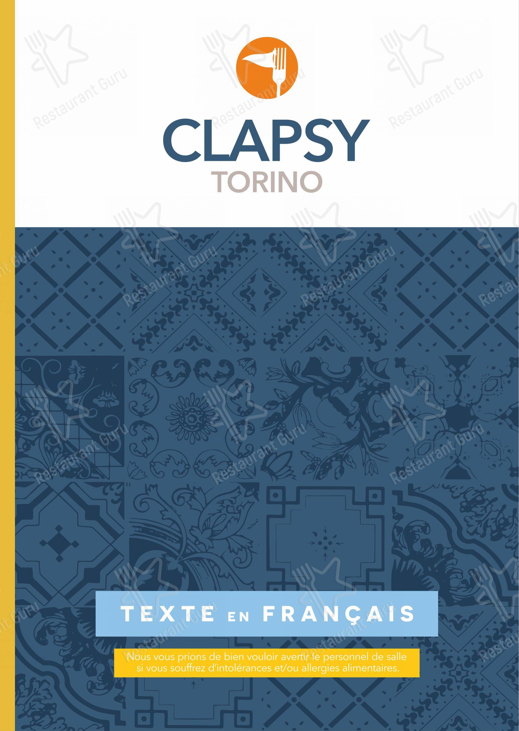 Menu di Clapsy Torino - 菜单