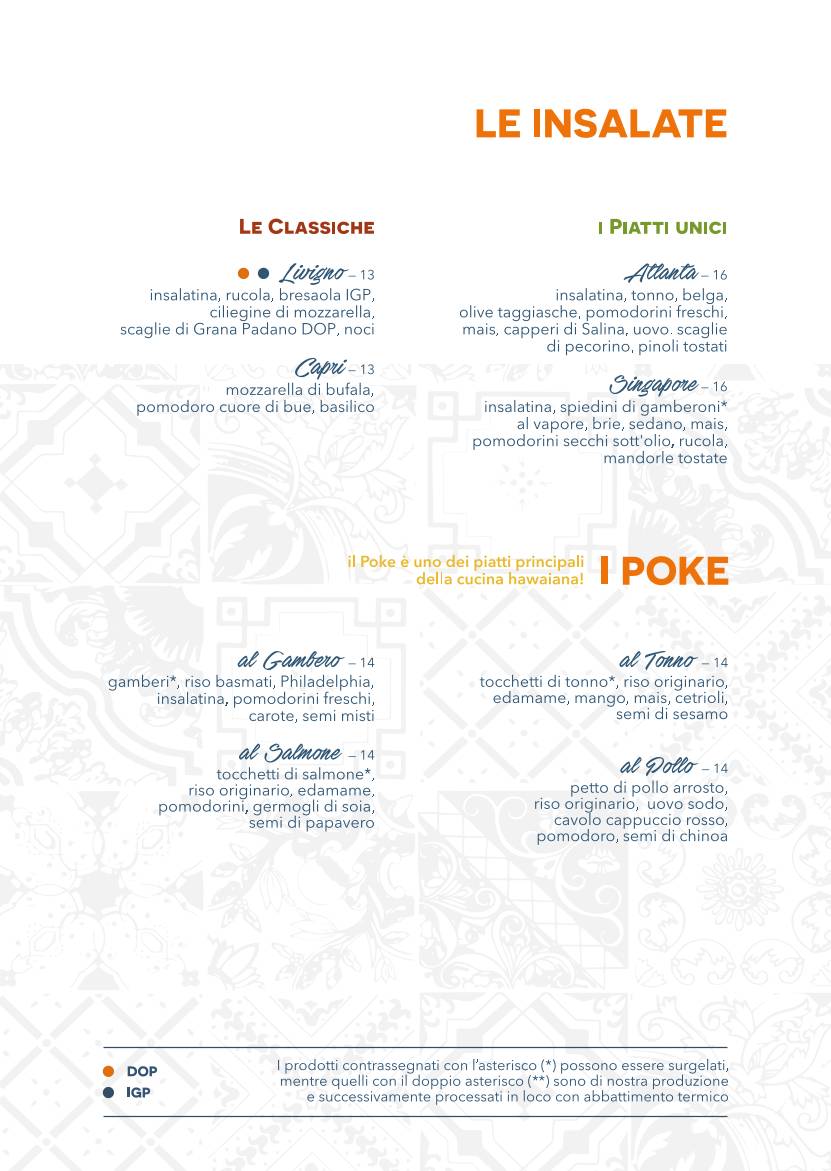 Menu di Clapsy Torino 