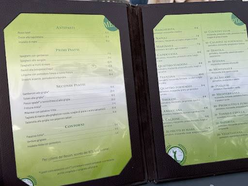 Menu di Club House Golf Castellaro 