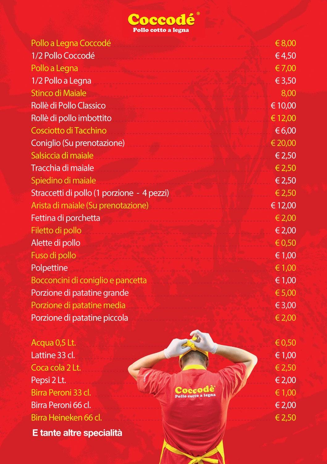 Menu di Coccodè - S. Rocco 