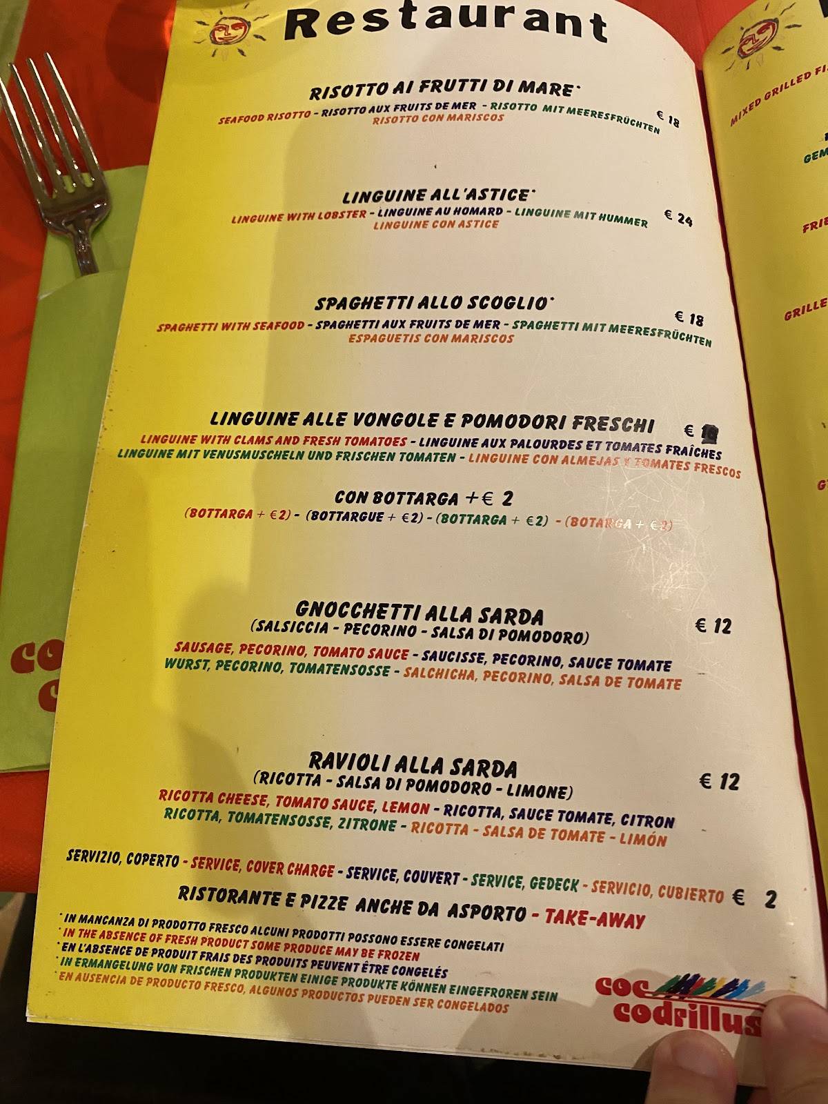 Menu di Coccodrillus Pizza Restaurant 