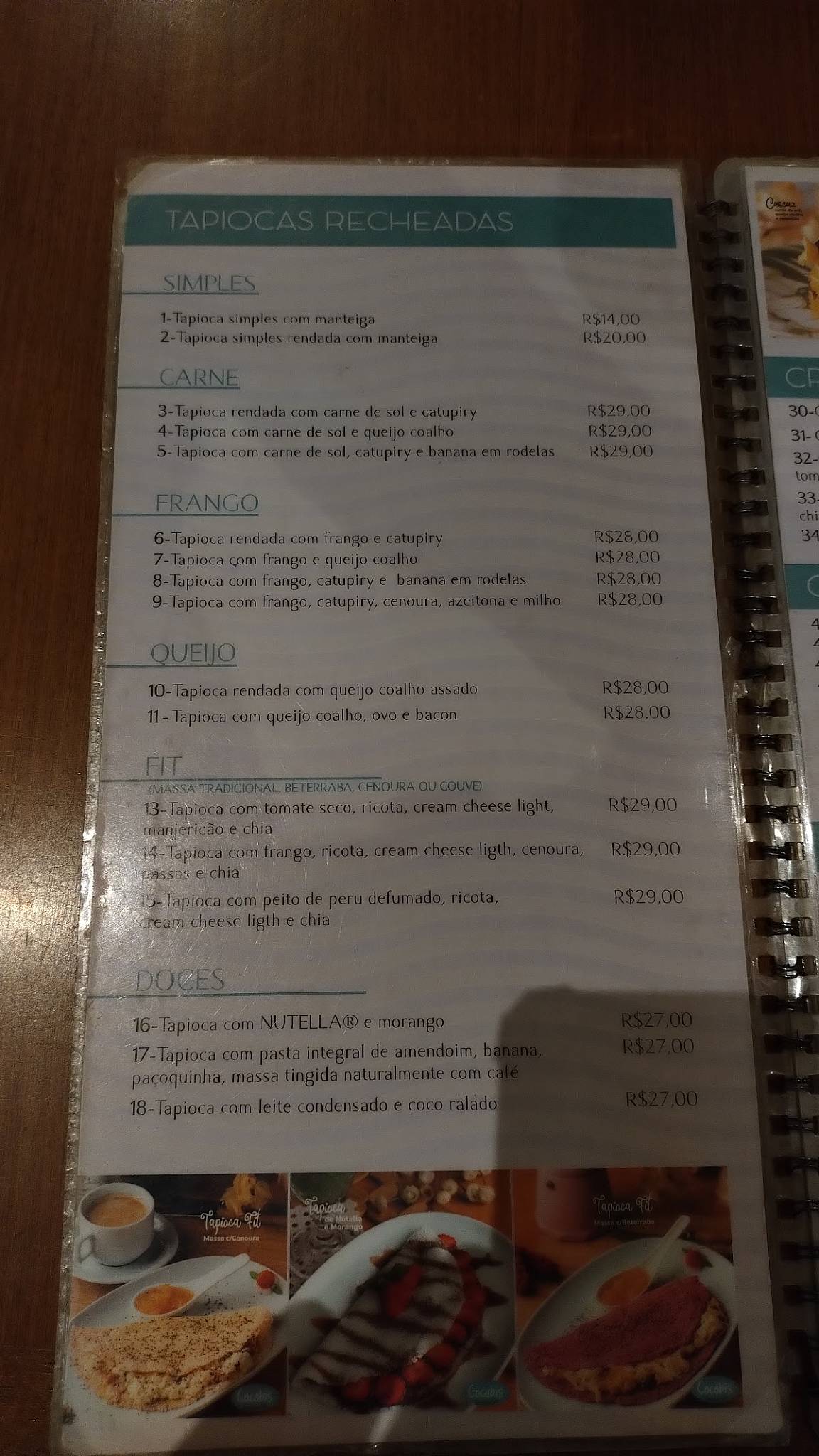 Cocobis Tapiocaria e Café - Teresina cardápio