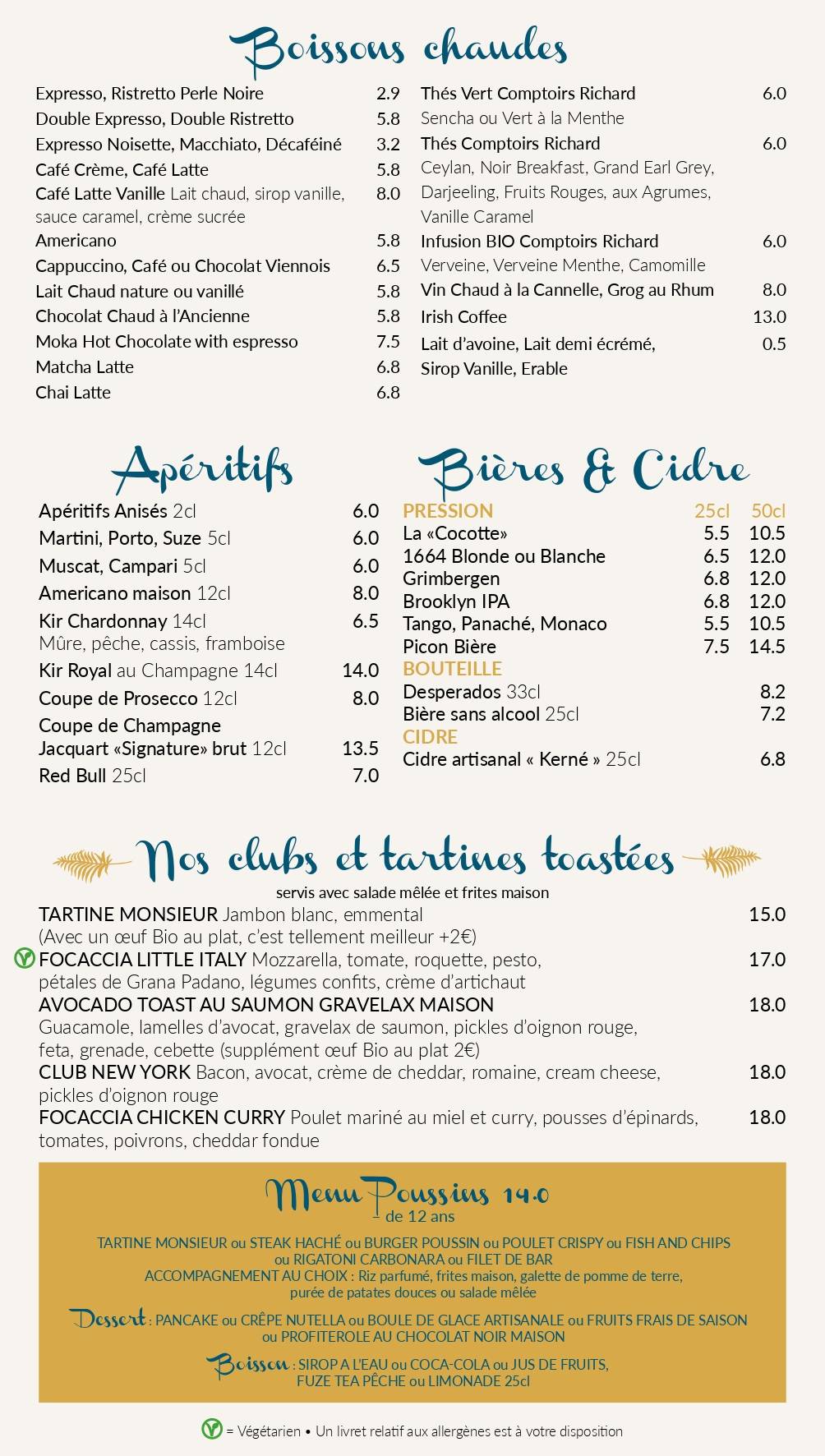 Menu de Cocotte