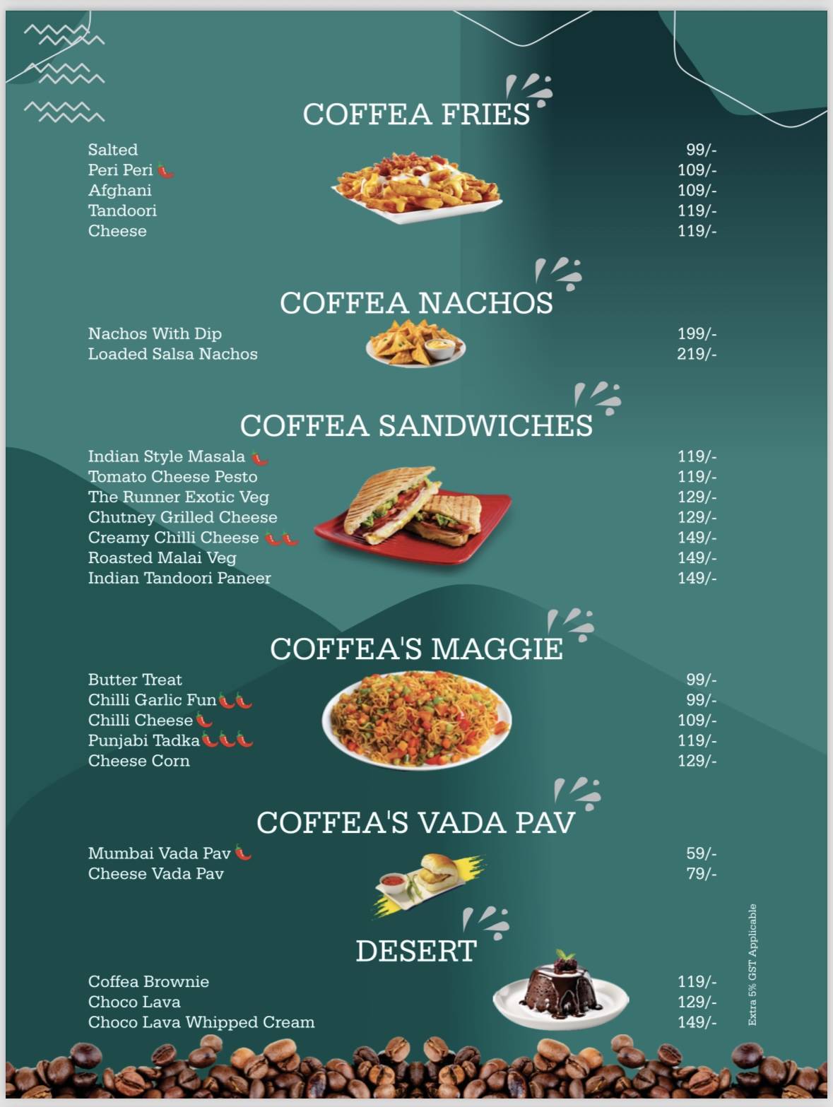 Coffea cafe - Coffee Cafe Near me in Bareilly Best Coffee Bar in Bareilly menu