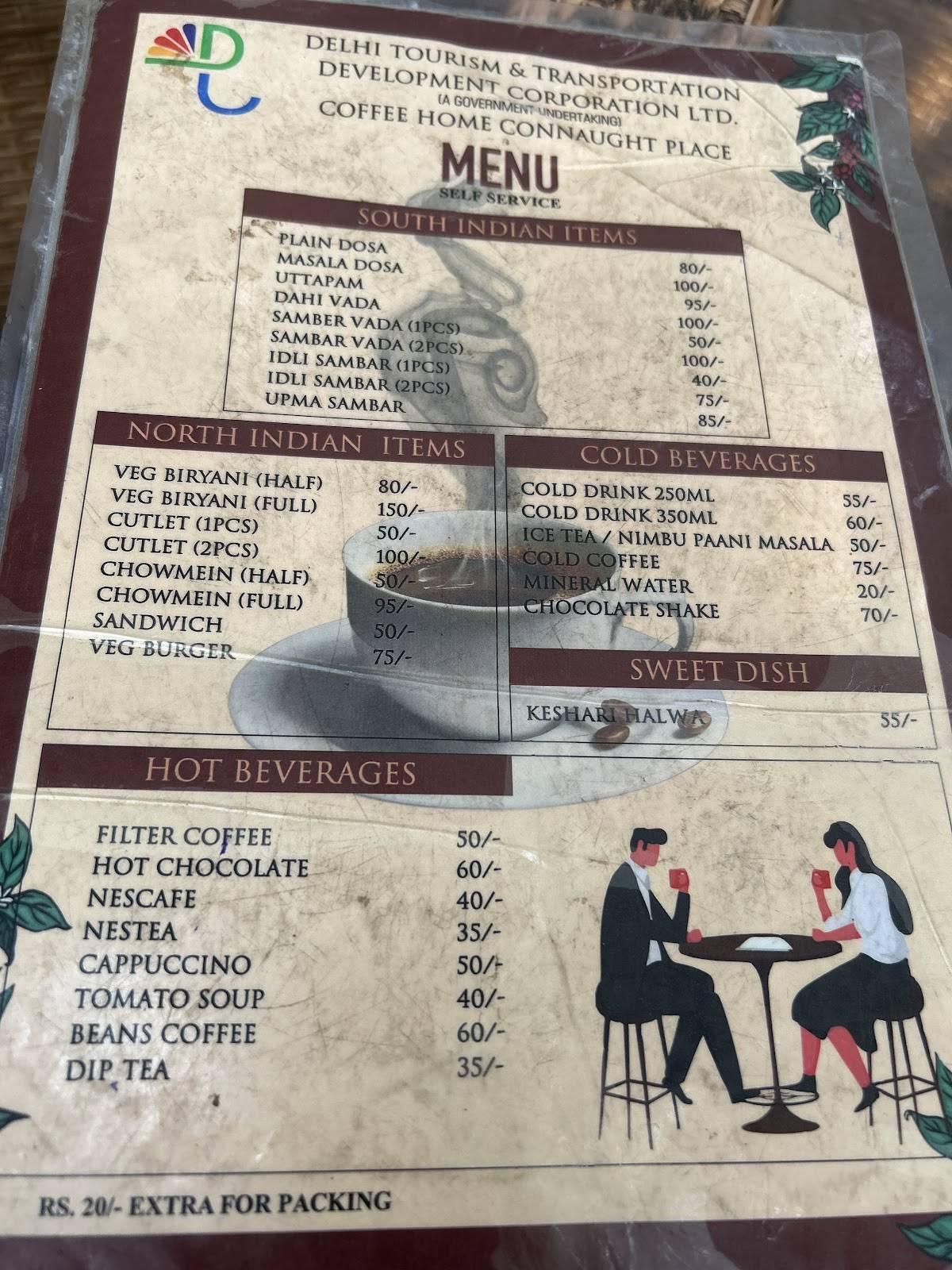 Coffee-Home menu