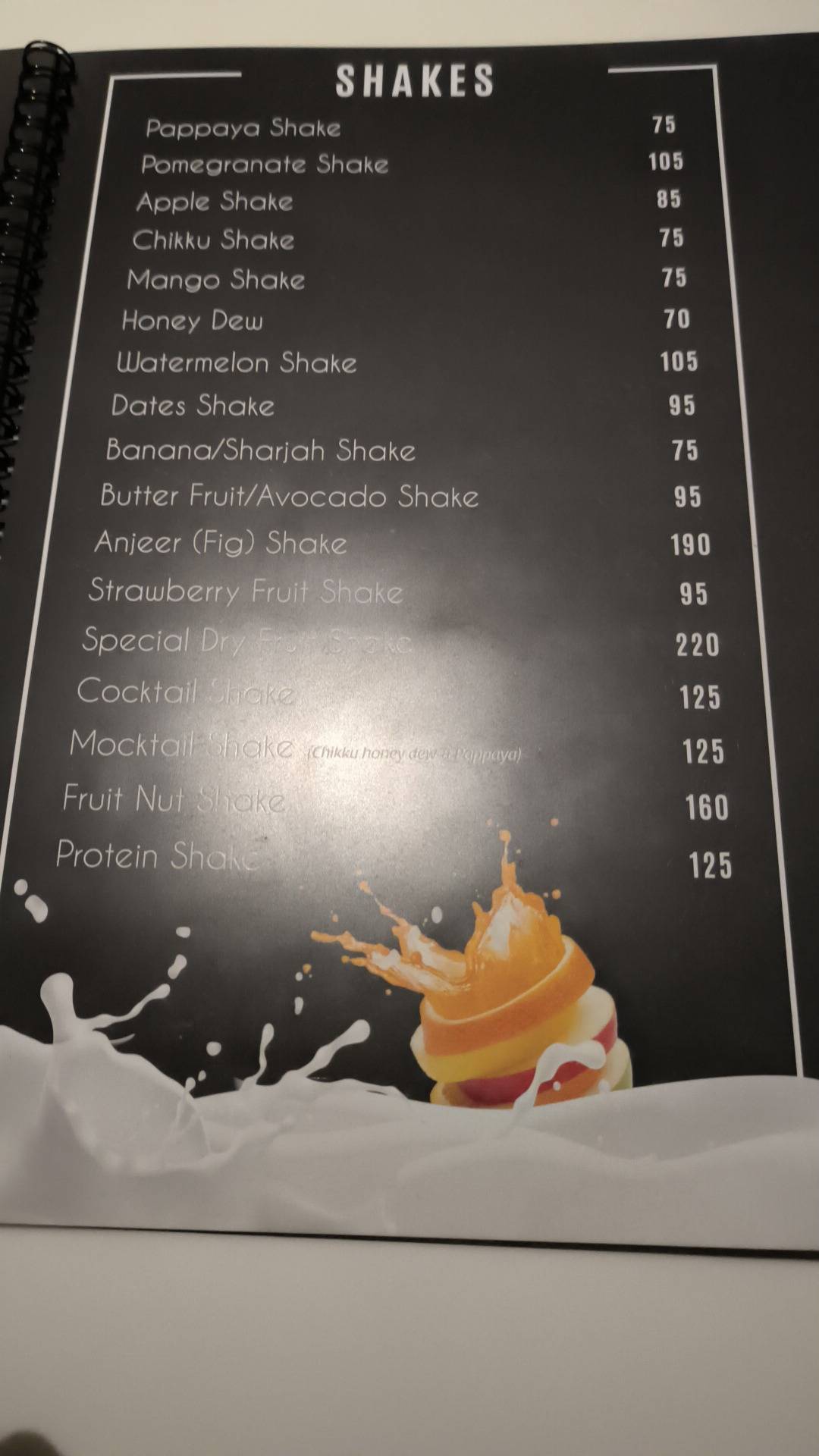 Menu at Coffee Cream, Tirur
