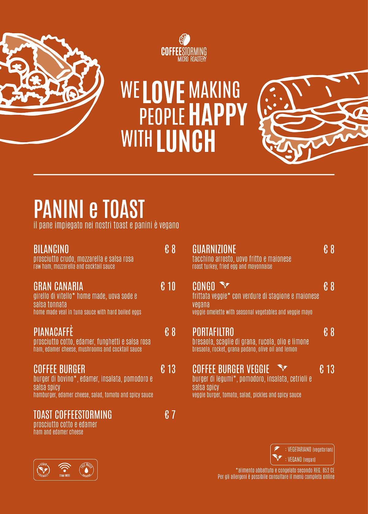 Menu di CoffeeStorming 