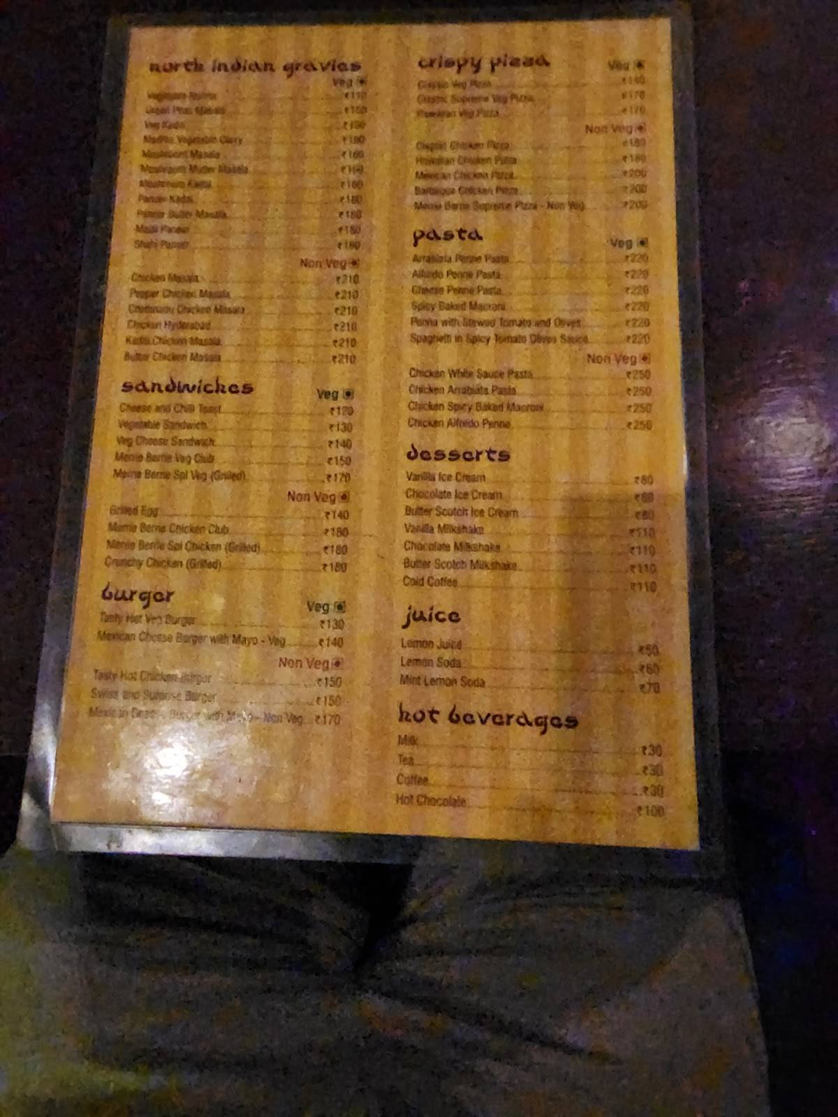 MERRIE BERRIE menu
