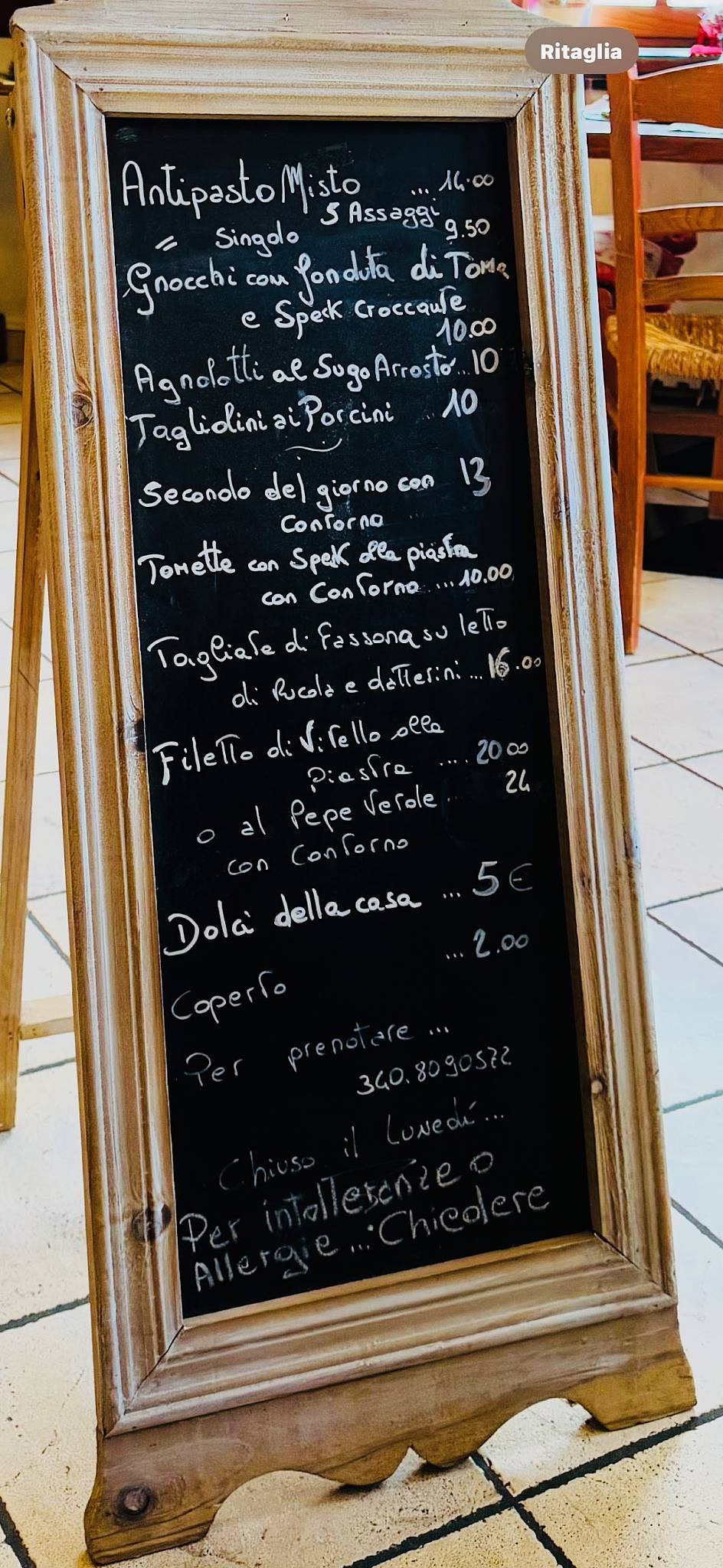 Menu di Osteria dello Stambecco 
