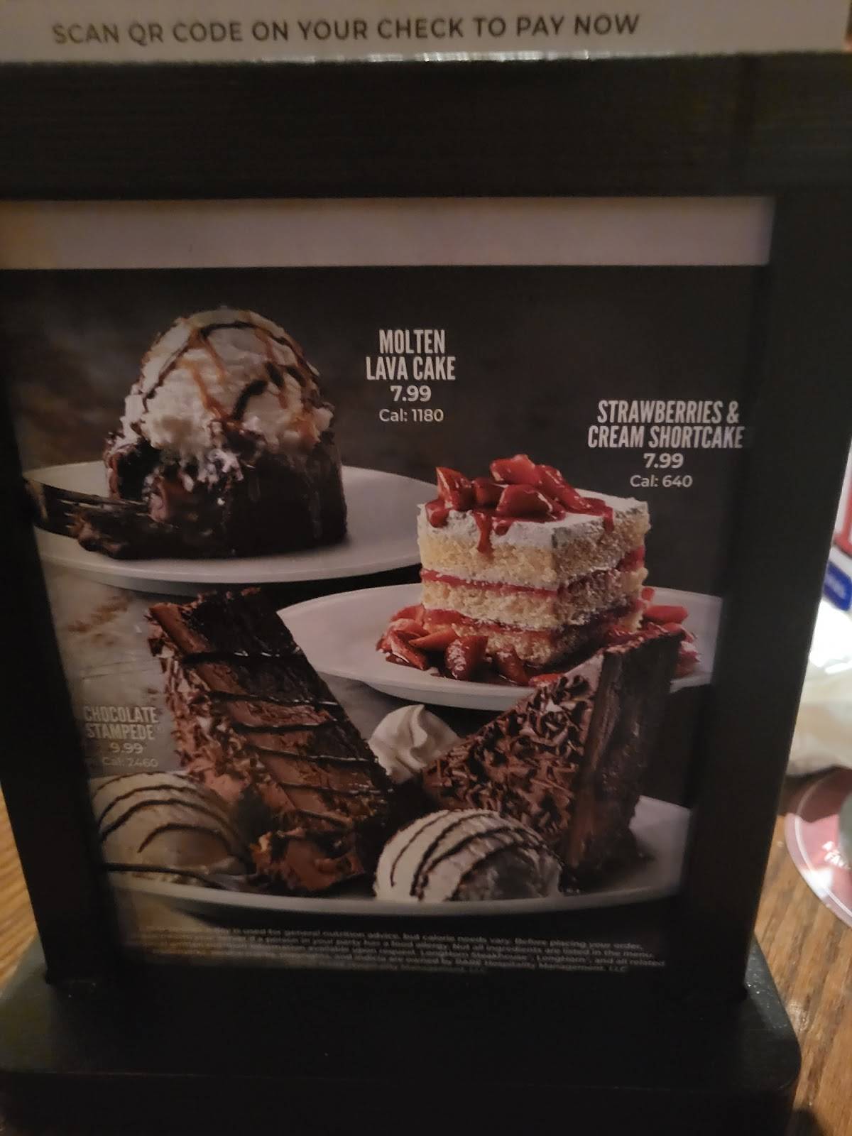 Menu at LongHorn Steakhouse, Colorado Springs