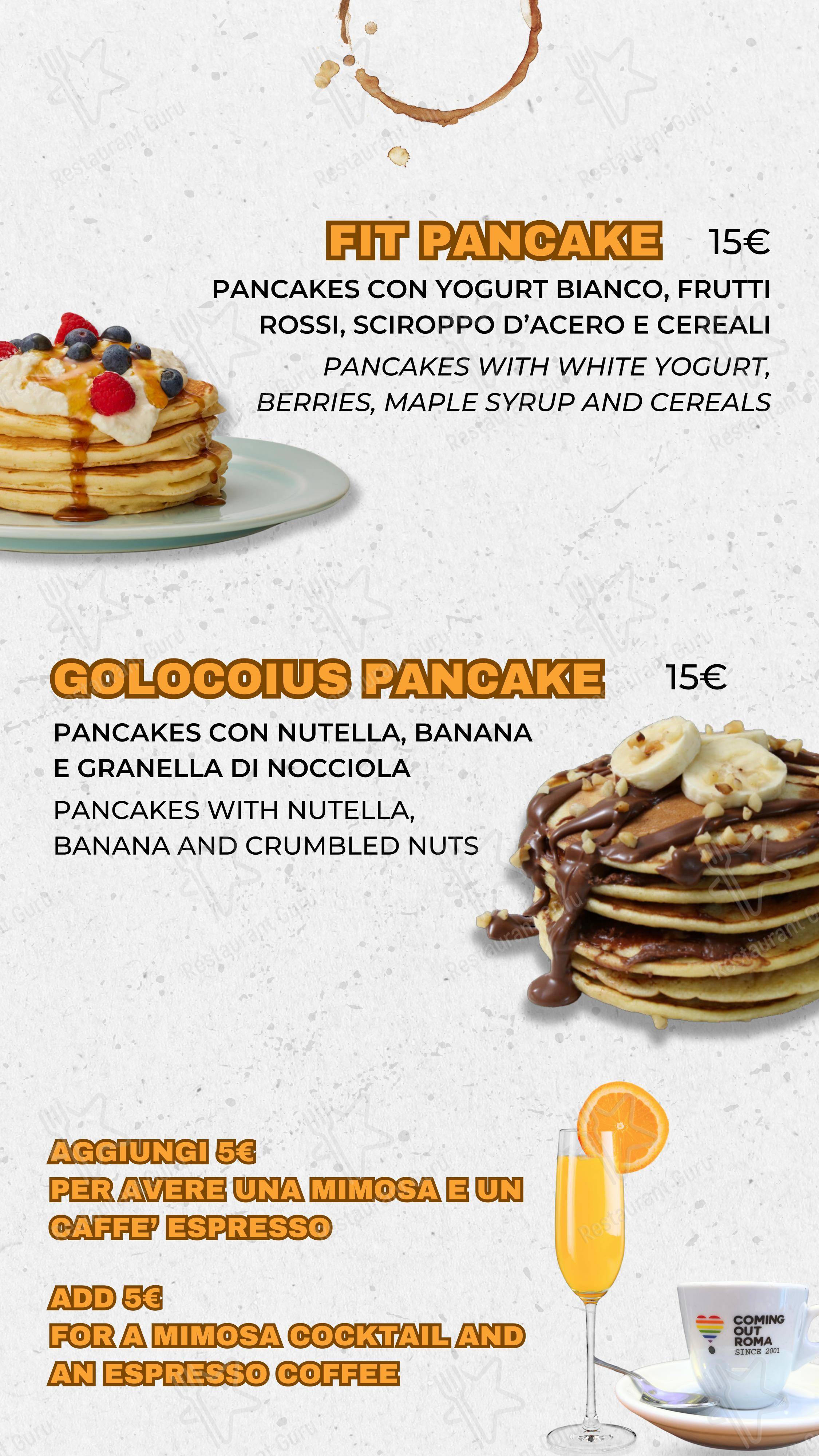 Menu di Coming Out