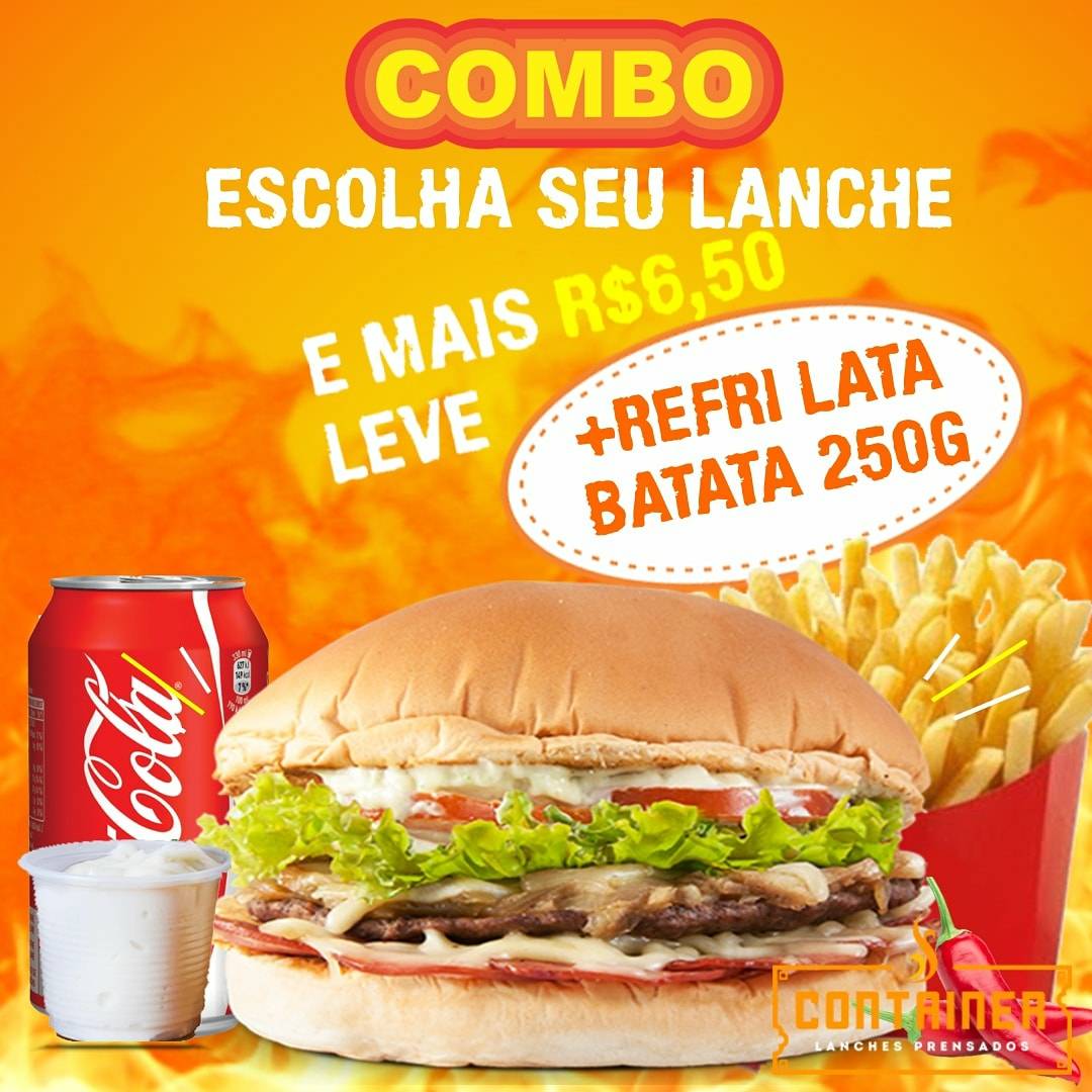 Container Lanches Prensados cardápio