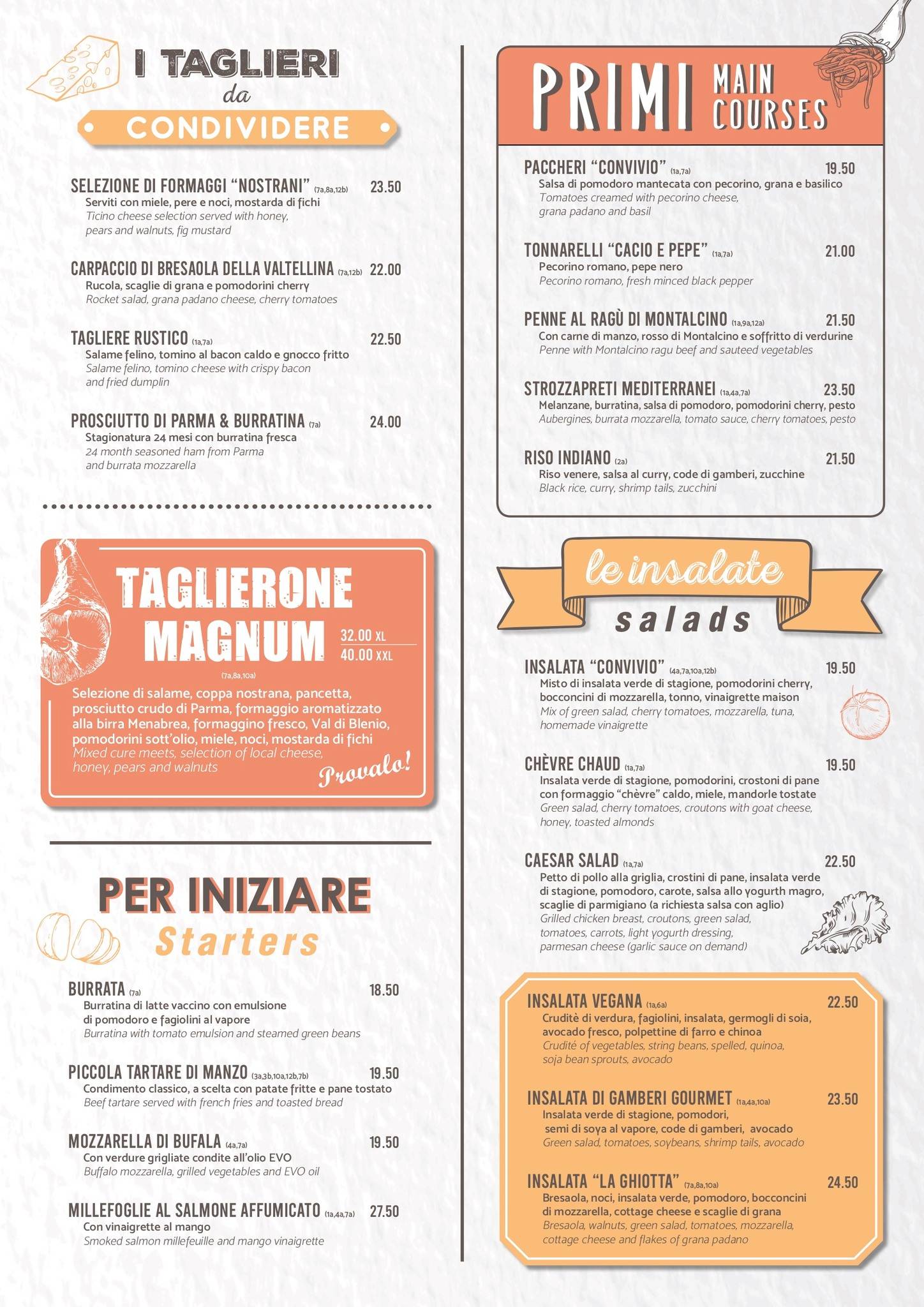 Menu di Convivio 