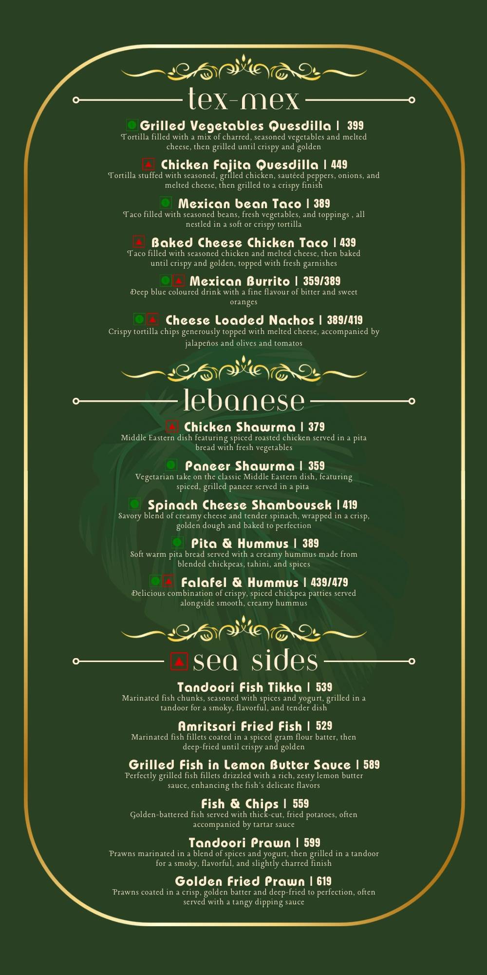 Courtyard Revibe - Cafe & Restaurant Dwarka menu