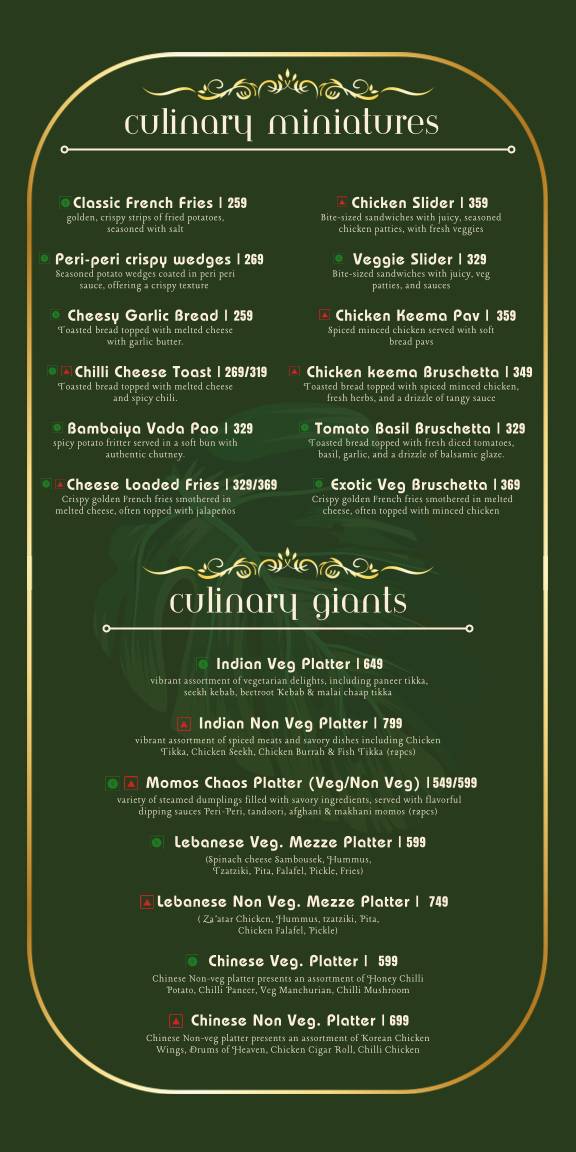 Courtyard Revibe - Cafe & Restaurant Dwarka menu
