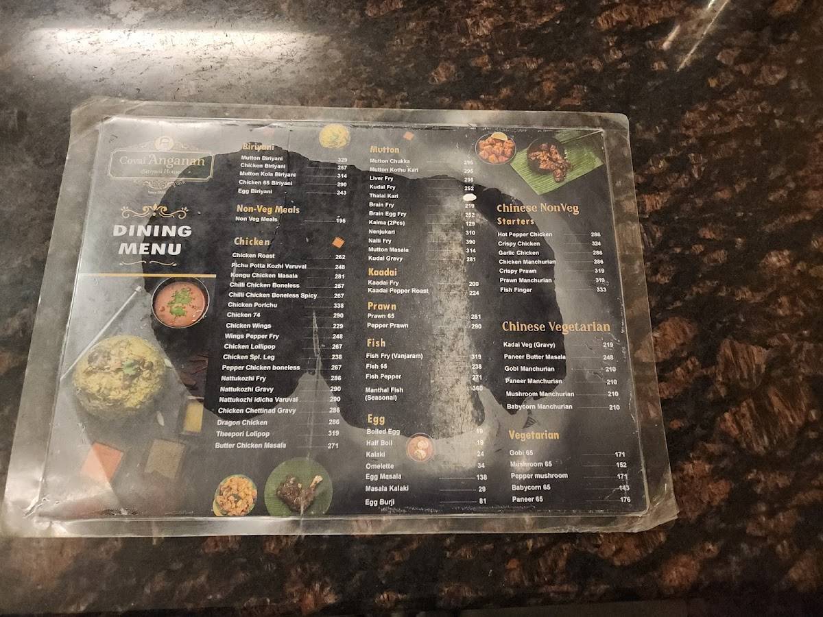 Covai ANGANAN Biriyani House menu
