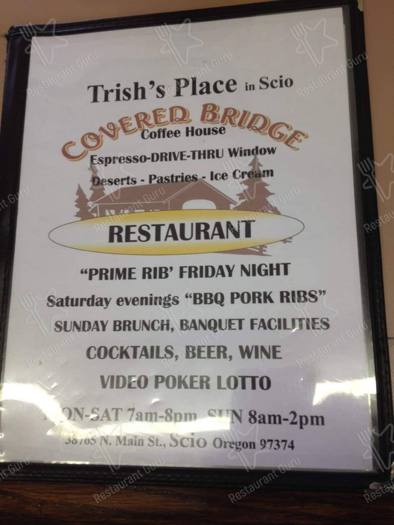Menu at Covered Bridge Bakery and BBQ, Scio