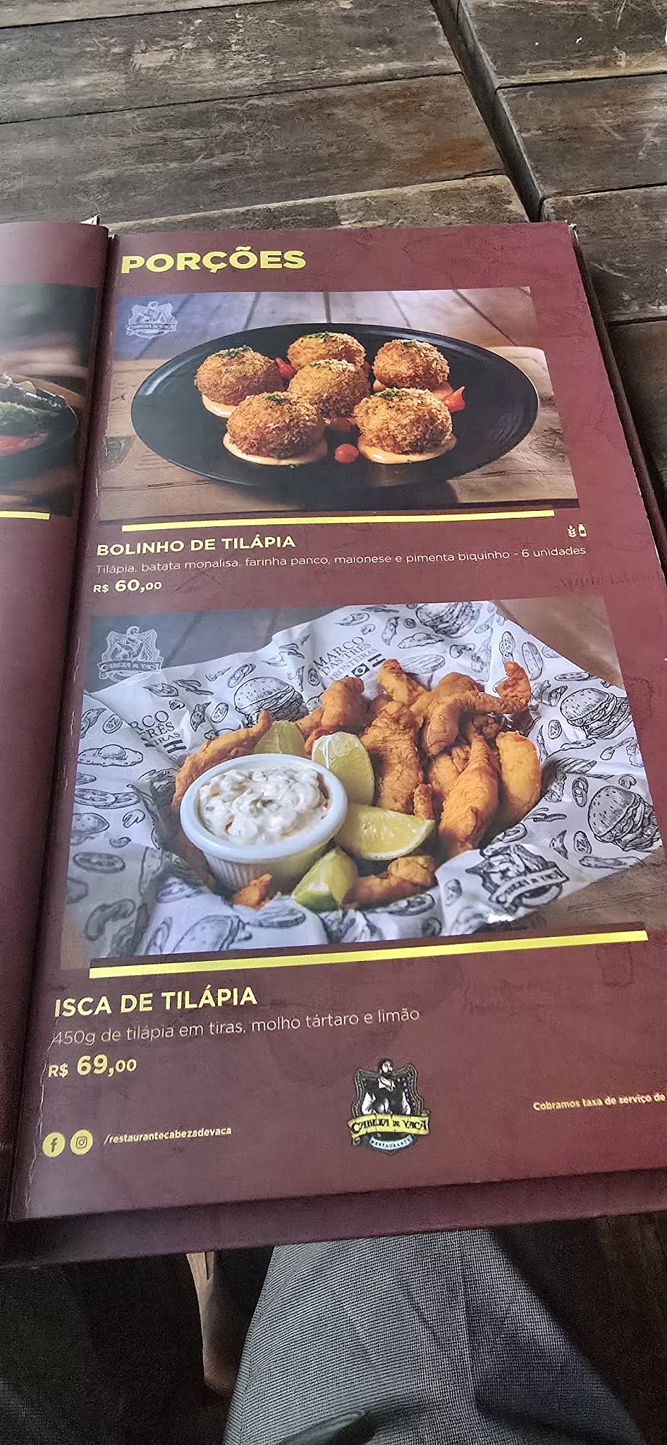 Restaurante Cabeza de Vaca cardápio