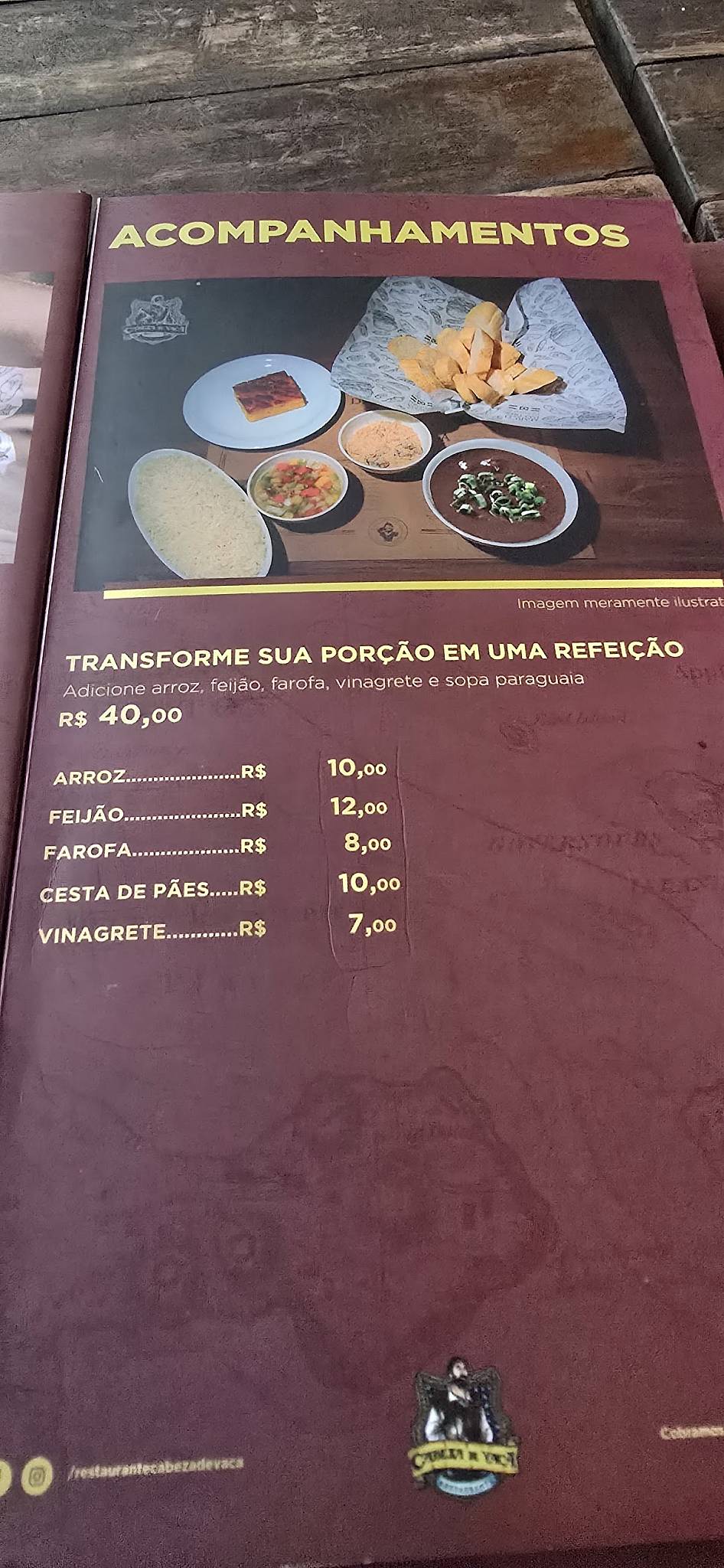 Restaurante Cabeza de Vaca cardápio