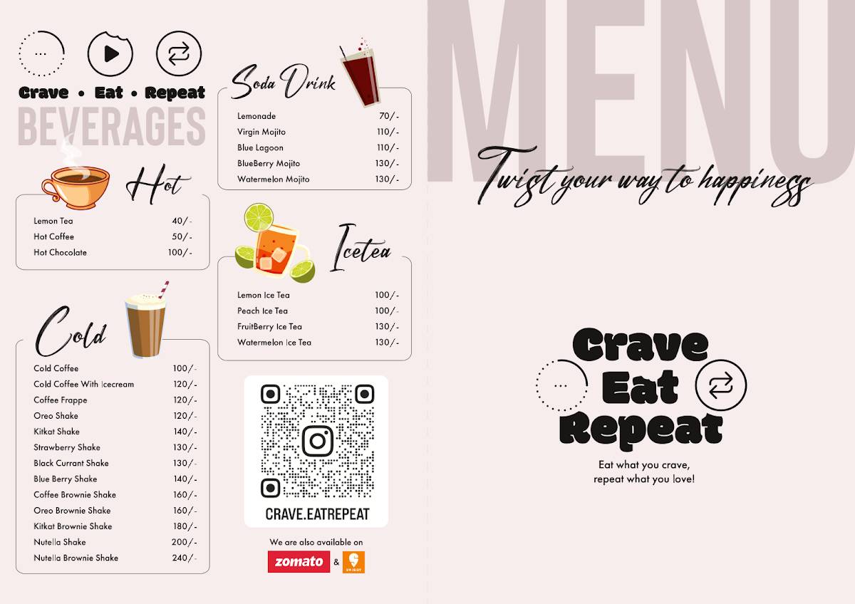 Crave Eat Repeat menu