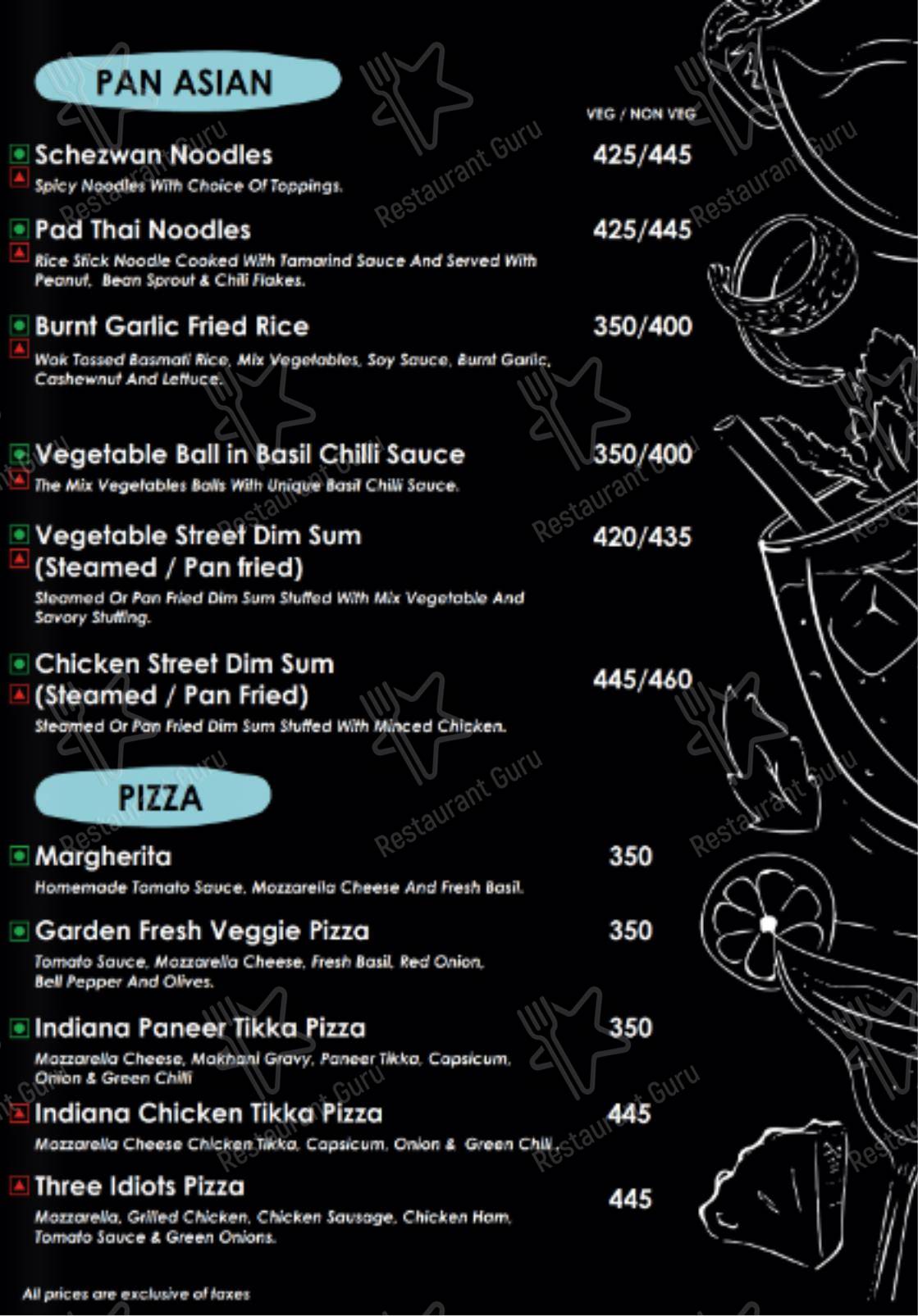 Коктейльная карта for the Cravings Coffee Shop restaurant