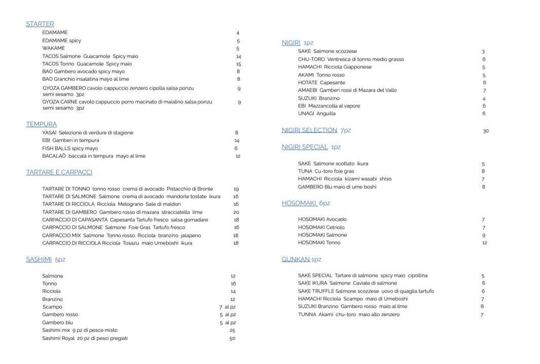 Menu di Crudo Food Factory 